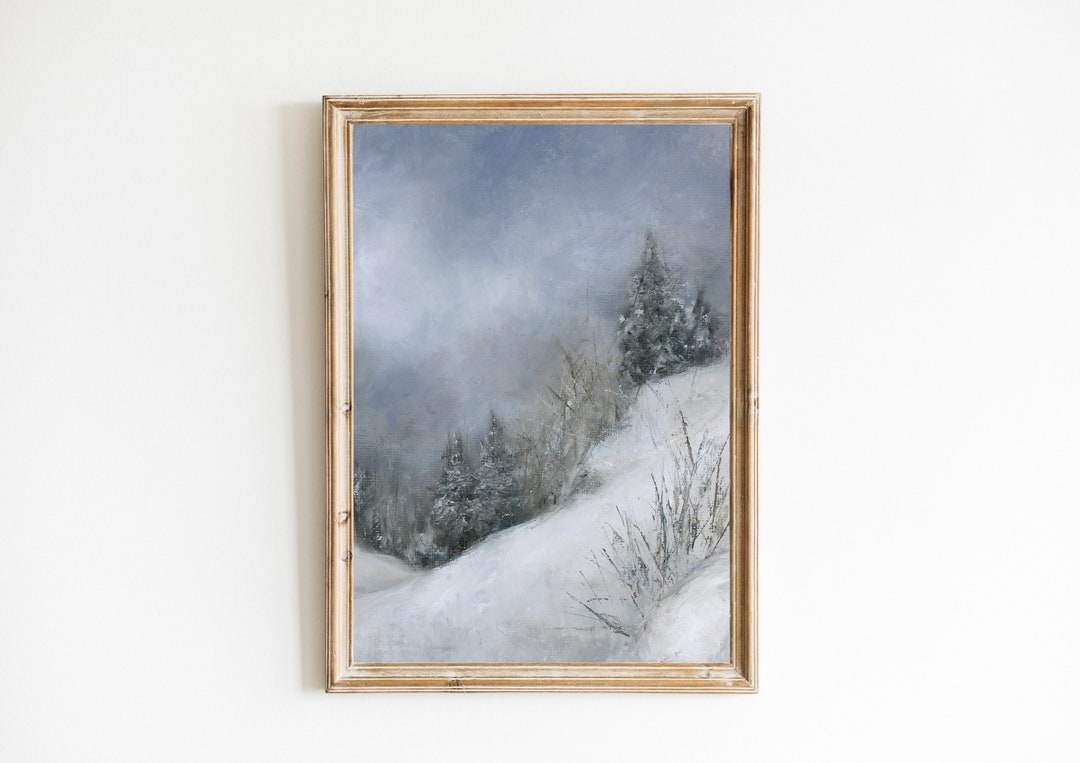 WINTER PRINTABLE ART / Winter Landscape Printable Wall Art / Snowy ...