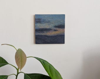 Original Oil Painting / Small Landscape Artwork / Dark Moody Scenery Painting