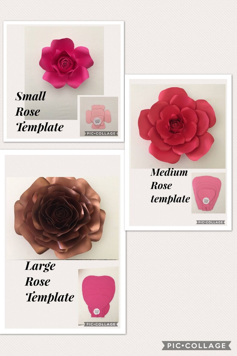Hard Copy Paper Flower Template Etsy