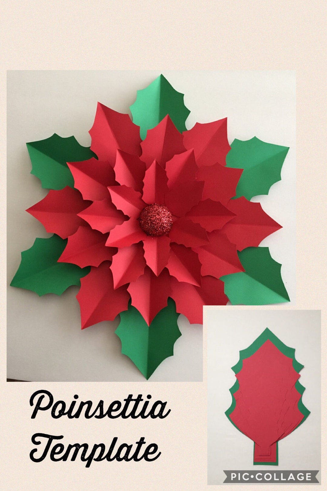 PDF Poinsettia Template * - Etsy
