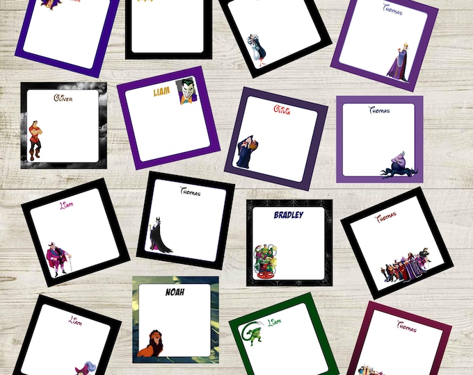 Featured listing image: Disney Villains Inspired Personalized Sticky Notes/Fish Extender Gifts/Personalized Sticky Notes