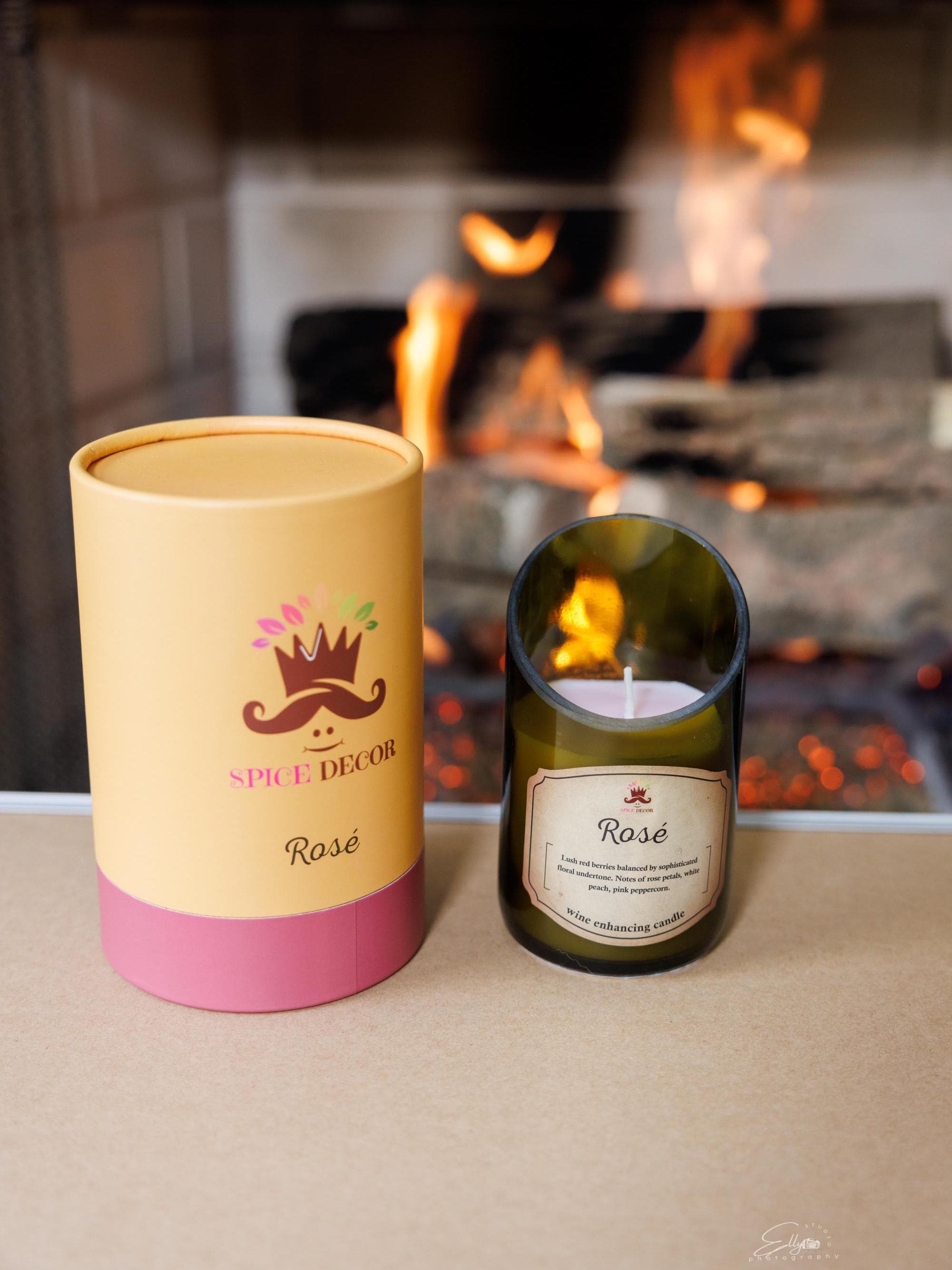 White Rose Scented Wine Bottle Candle