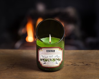 Riesling Wine Bottle Holiday Candle Fun Design Smells Great - Now On Clearance
