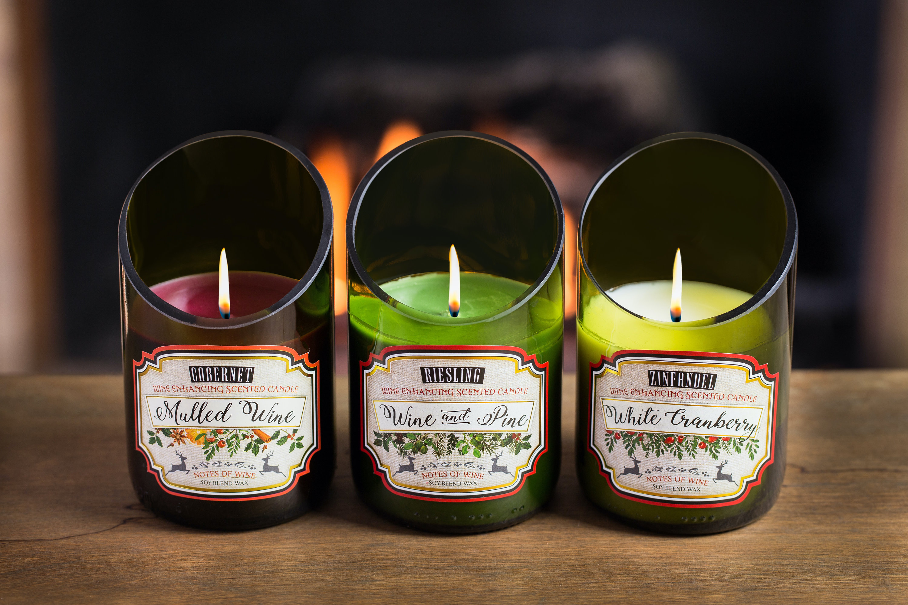 3piece Wine Bottle Candle Set With Beautiful Scents of Wine. Etsy