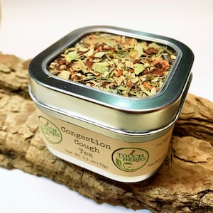 Best Tea For Cough And Congestion Tea | Herbal Cough Tea Blend | Herbal Tea Organic | Loose Leaf Tea For Cough | Tea In Silver Tin