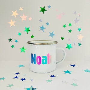 Personalised Children's Colourful Name Mugs / Cute Colourful Kids Mugs for Birthday/Party Favour gift