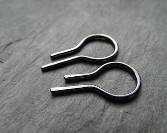 Gauge Earrings, Rustic Unisex Style, 15 gauge ear rings, minimalist silver earrings