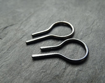 Unisex earrings, blackened earrings, 1,5 mm earrings, ear rings, 15 gauge earrings