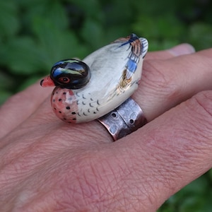 Copper ring with a duck...