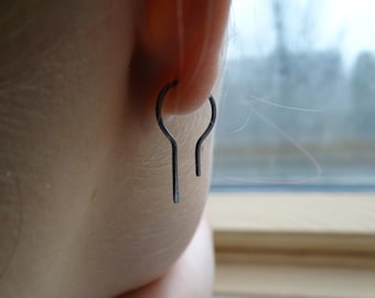 Oxidized silver ear rings,mens ear rings
