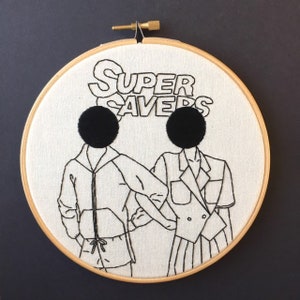 Super Savers Hand Stitched Embroidery Hoop Art // Vintage Sewing Pattern // Modern Embroidery