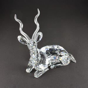 Vintage Swarovski Kudu Frosted And Clear Crystal Figurine From Inspiration Africa Series In Original Box