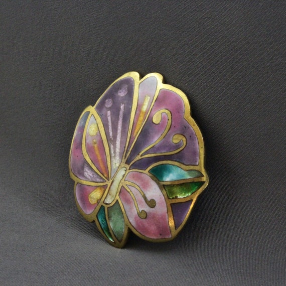 Vintage David Kuo Abstract Butterfly Flower Paste… - image 4