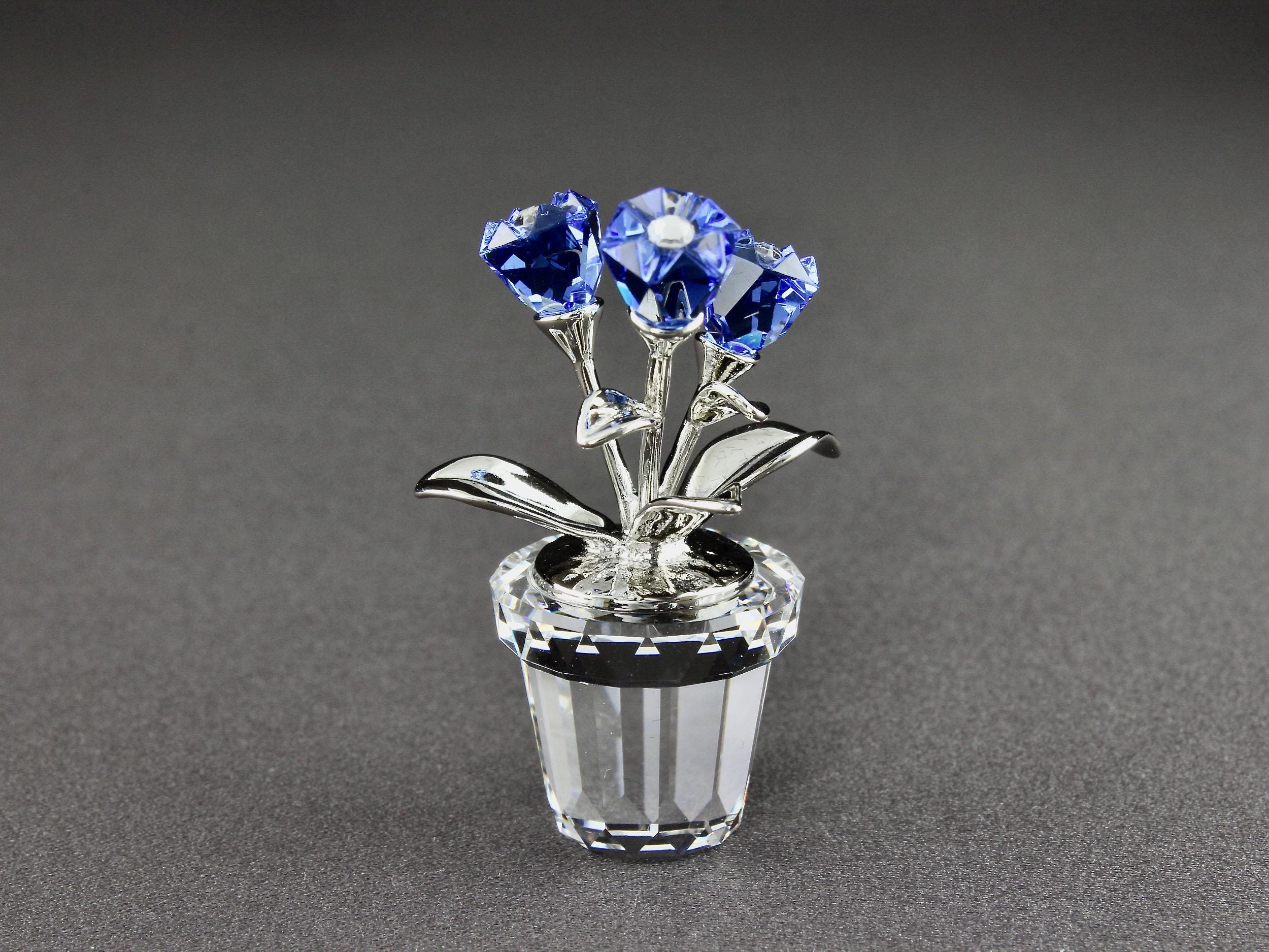 Vintage Swarovski 0626873 Potted Plant of Blue Forget Me Vintage Swarovski 0626873 Potted Plant of Blue Forget Me