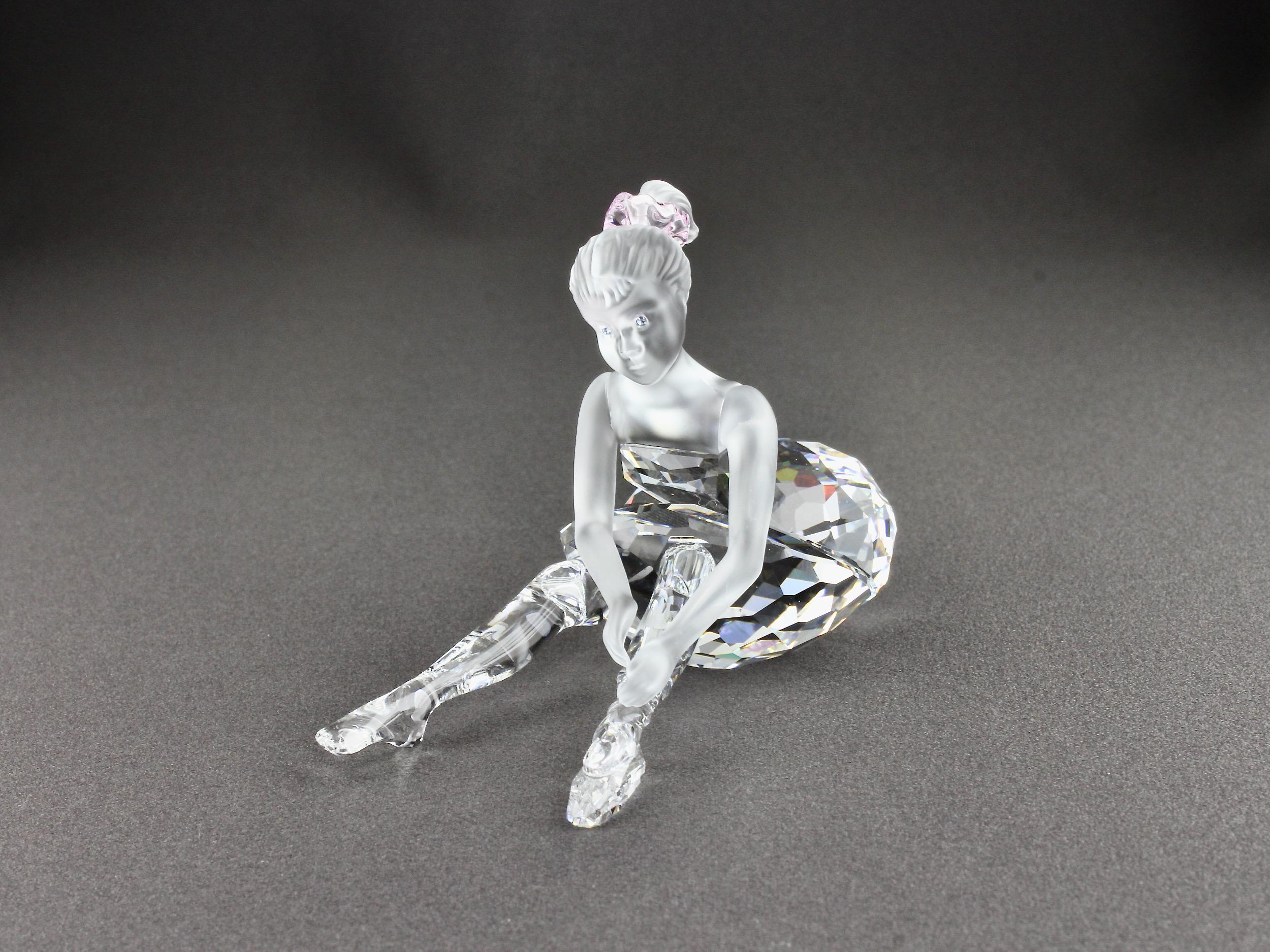 Vintage Swarovski Frosted and Clear Crystal Young Ballerina