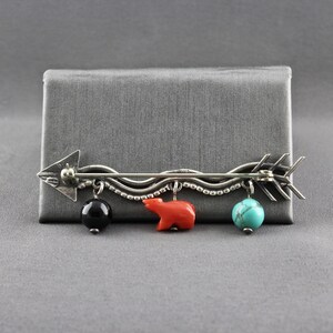 Broche Vintage GFMW Signée - Argent Sterling 925, Onyx Noir Et Coquillage - 20,7g - Occasion