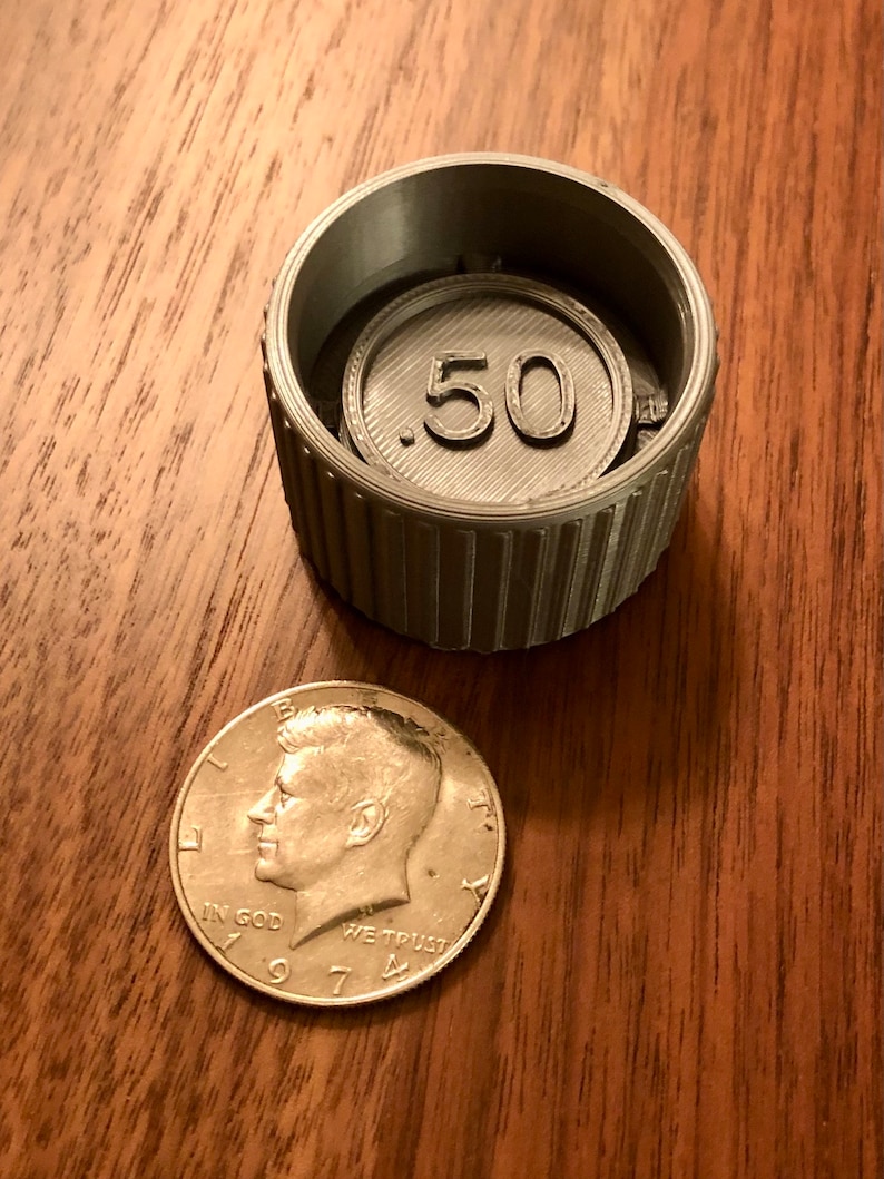 Kennedy US Half Dollar Coin Roll Wrapper Crimper 3D Printed PETG