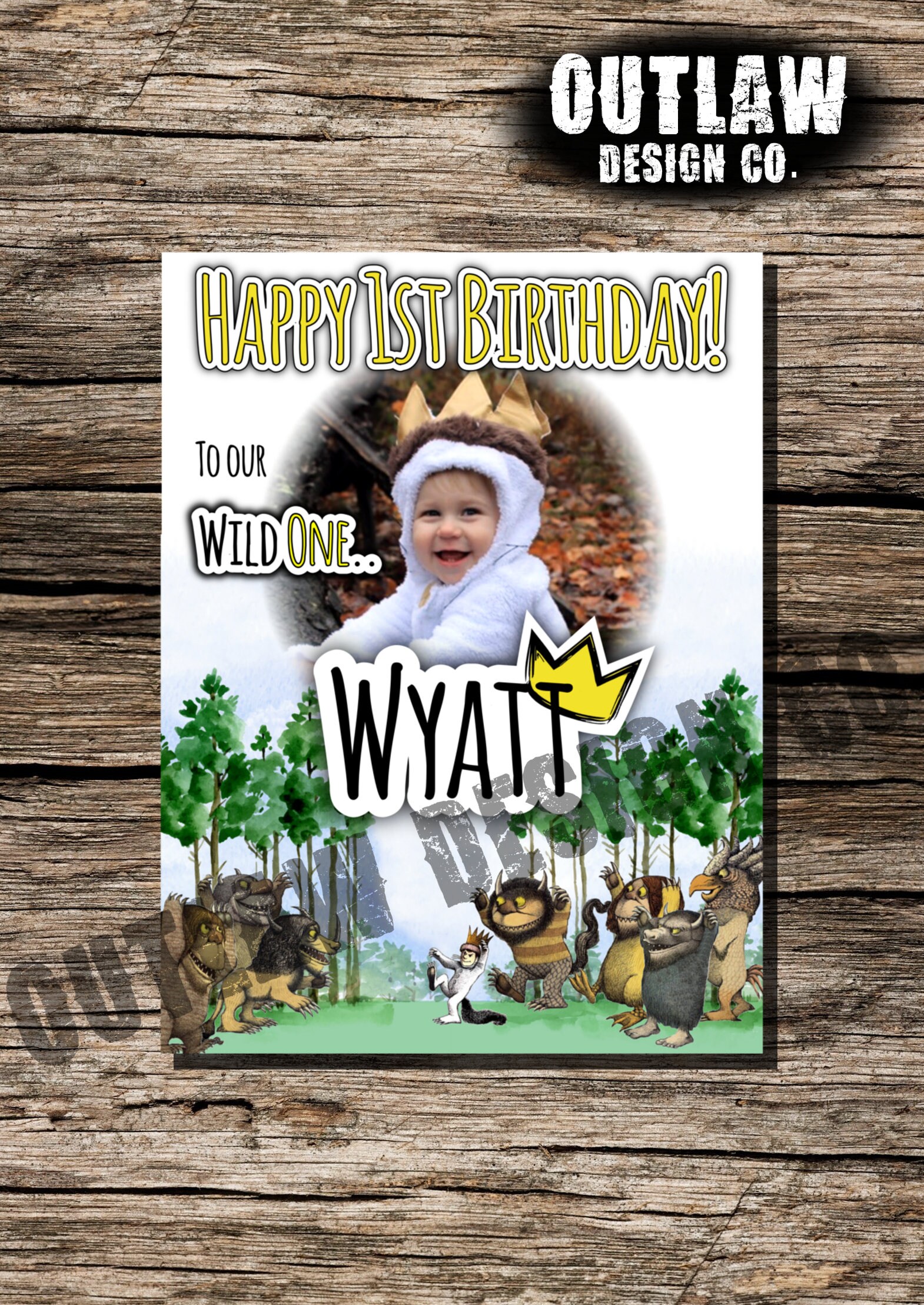Where the Wild Things Are Birthday Photo Backdrop Poster Personalized