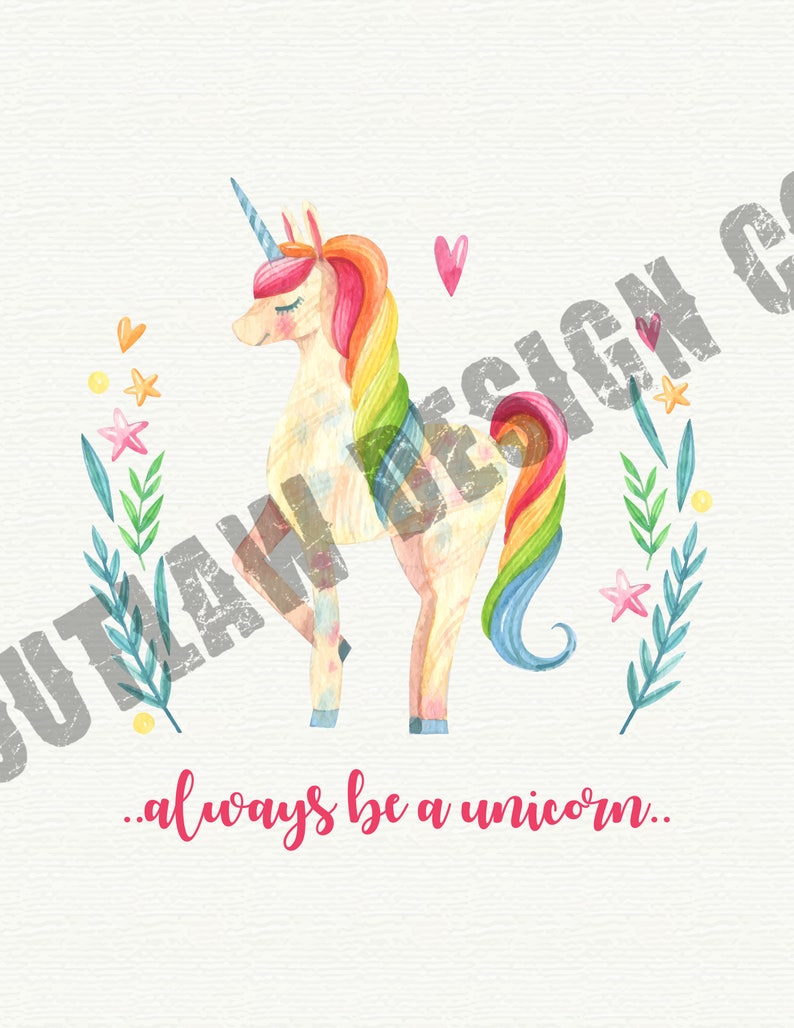 Instant Download Always Be A Unicorn Quote Printable Wall Art Etsy
