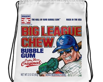 Big League Chew Bubble Gum Baseball Drawstring bag
