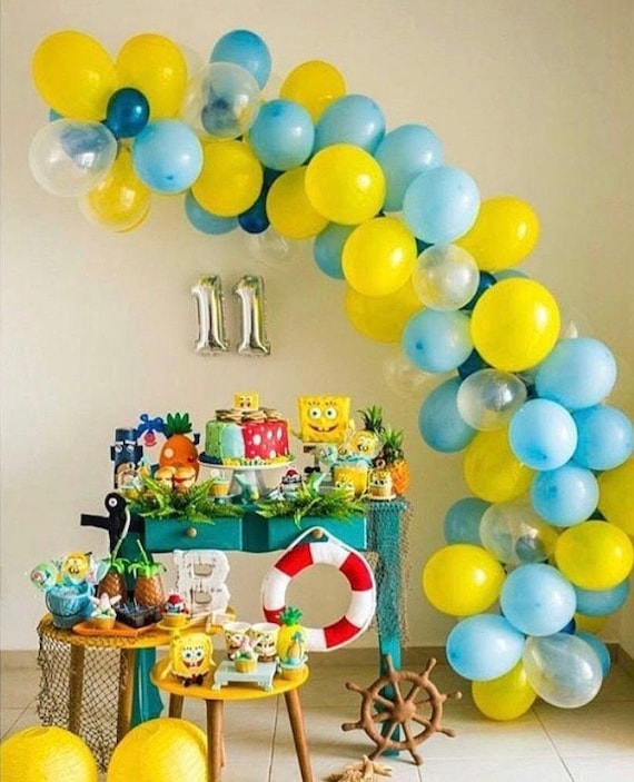 Balloon Garland Diy Kit Sponge Bob Theme Etsy