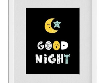 Kids Good Night Wall Art Print