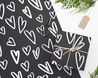 Chalkboard Hearts Wrapping Paper