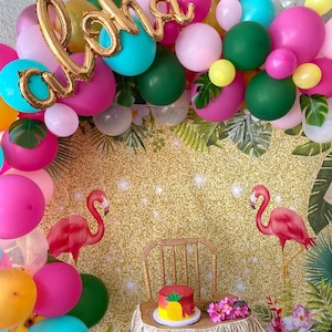 Summer Balloon Garland Kit with Jumbo 36 inch Balloons Included Tropical Paradise Aloha Theme Party Balloons