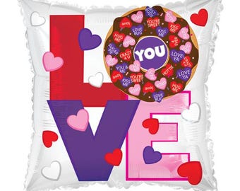 Globo cuadrado de 17" con forma de almohada "Te amo", globos de aluminio con la frase "Feliz Día de San Valentín"