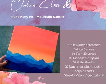 Paint Party Painting Kit - Mountain Sunset Painting