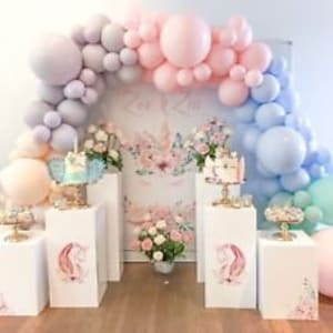 Pastel Balloon Garland Kit with 36 Inch Balloons Included Macaron Theme