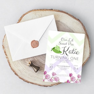 Onze Little sweet pea party uitnodiging 4 x 6 inch