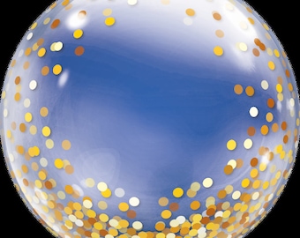 Globo de burbuja de confeti dorado