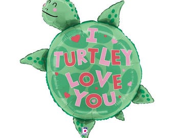 29" Valentines Balloon I Turtley Love You Turtle Shape Balloon