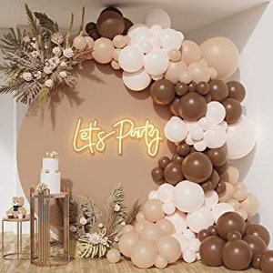 Muted Neutral Brown and Beige Color Balloon Garland DIY Kit Teddy Bear Theme