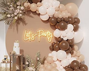 Globo de color marrón y beige neutro silenciado Guirnalda DIY Kit Teddy Bear Tema