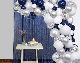 Navy and Silver Balloon Garland Kit Big City Party Theme