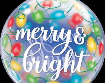 Merry and Bright Holiday Bubble Balloon