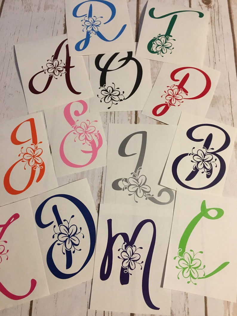 Letter Monogram single Letter Decal Vinyl Decal Tumbler Etsy