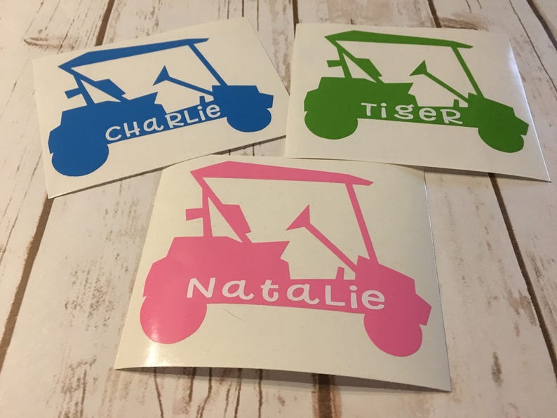 Golf Cart Monogram Decal Personalized Golf Cart Vinyl Decal Etsy
