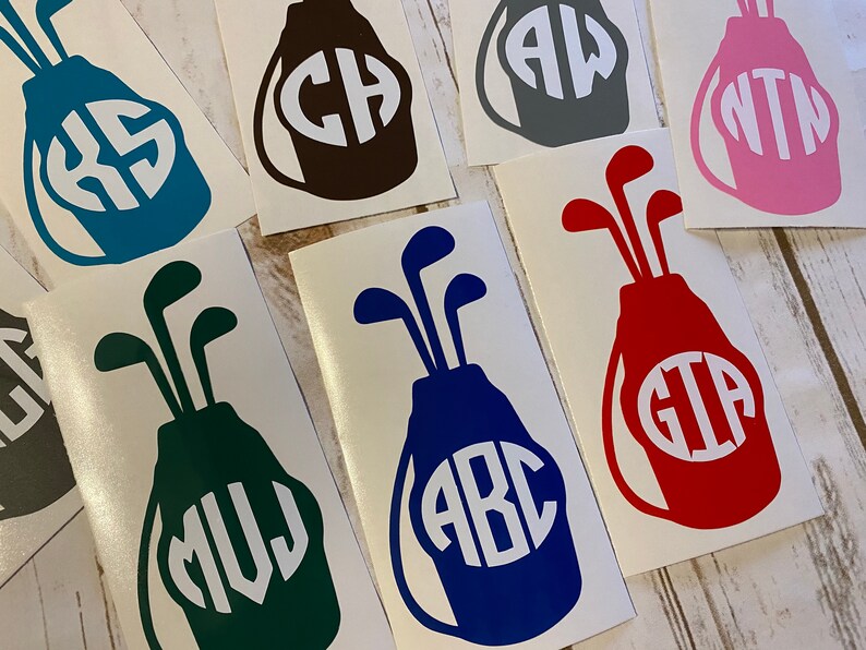 Golf Club Bag Decal Golf Decal Tumbler Decal Monogram Etsy