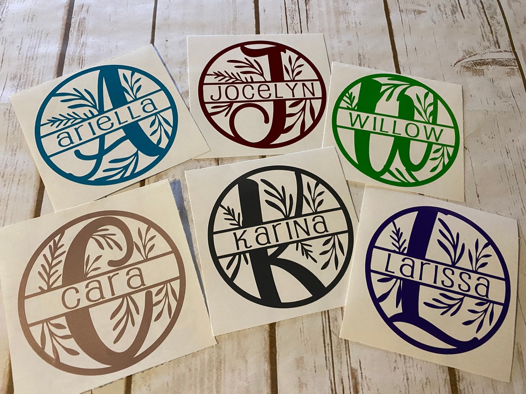 Framed Split Letter Decal Vinyl Decal Split Letter Leaf Framed Decal