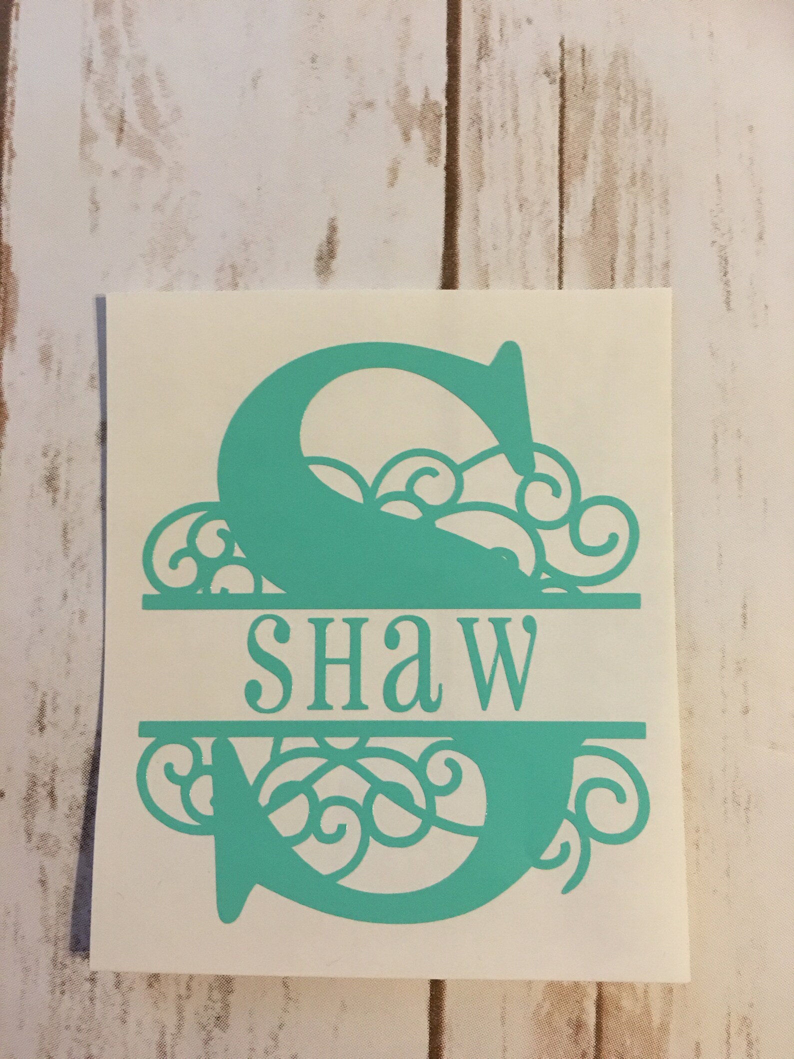 Split Letter Decal Letter With Name Decal Vinyl Decal Etsy