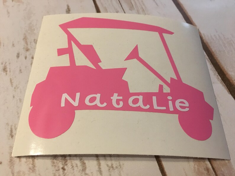Golf Cart Monogram Decal Personalized Golf Cart Vinyl Decal Etsy
