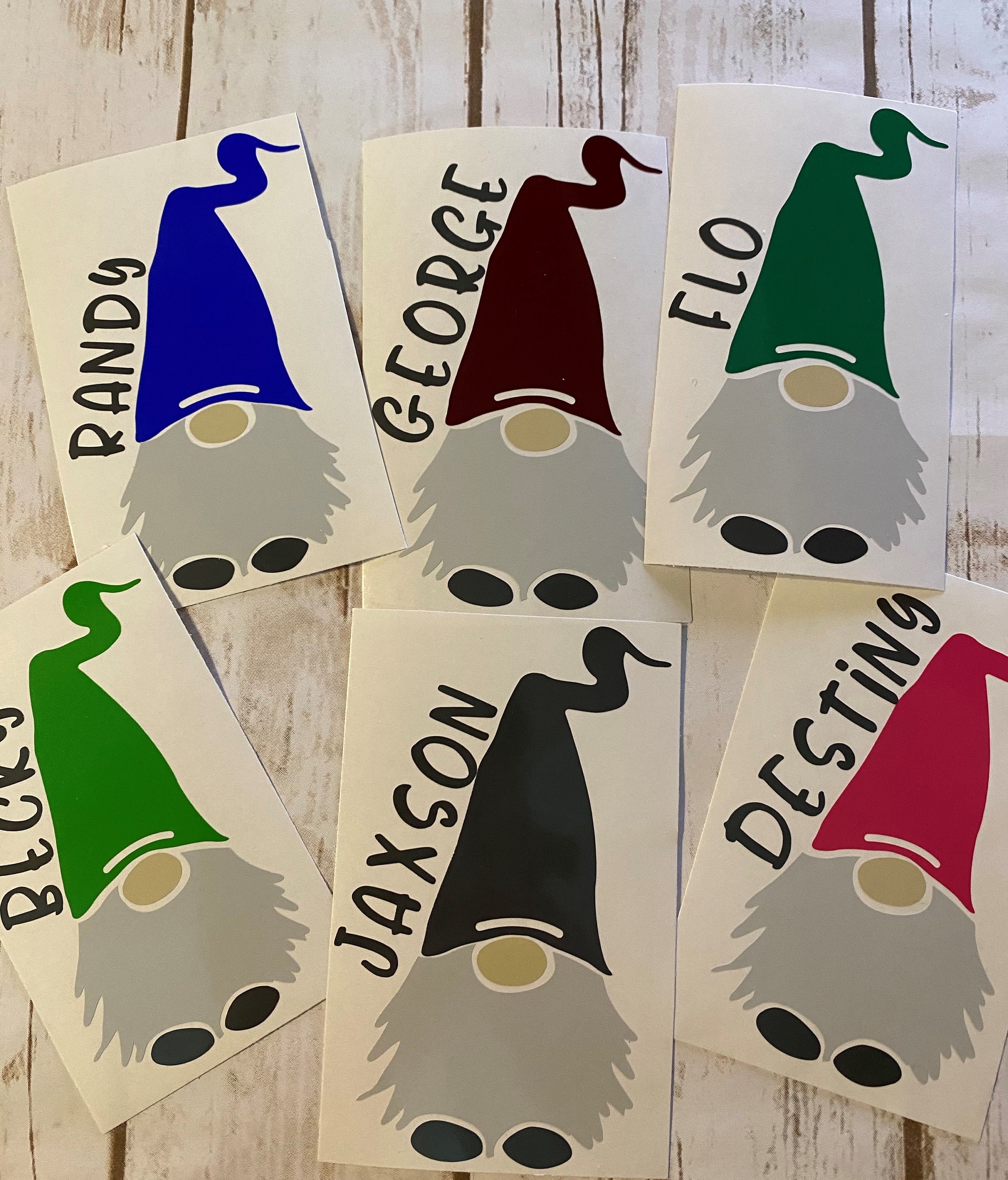 Gnome Vinyl Decal Monogram Decal Custom Gnome Decal Etsy