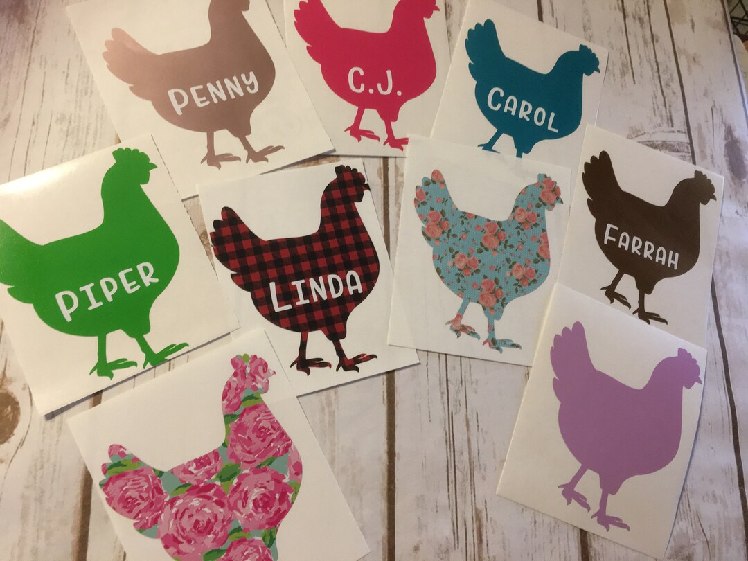 Chicken Decal Monogram Decal Personalized Chicken Decal - Etsy
