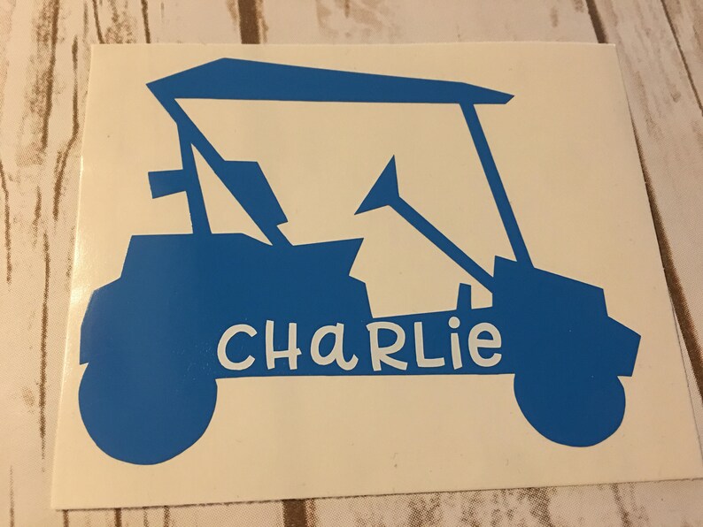 Golf Cart Monogram Decal Personalized Golf Cart Vinyl Decal Etsy
