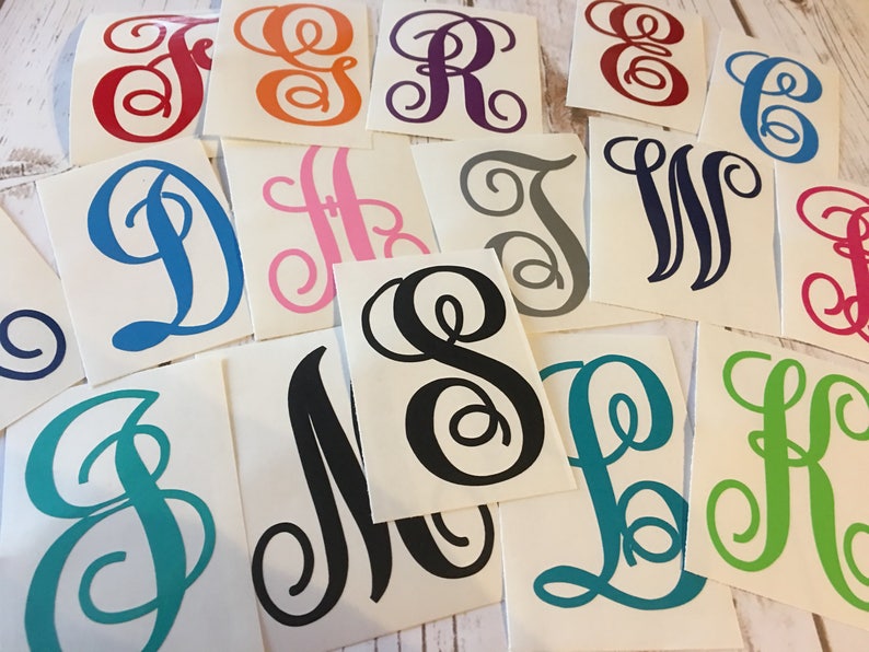 Single Letter Decal Letter Monogram Decal Letter monogram Etsy