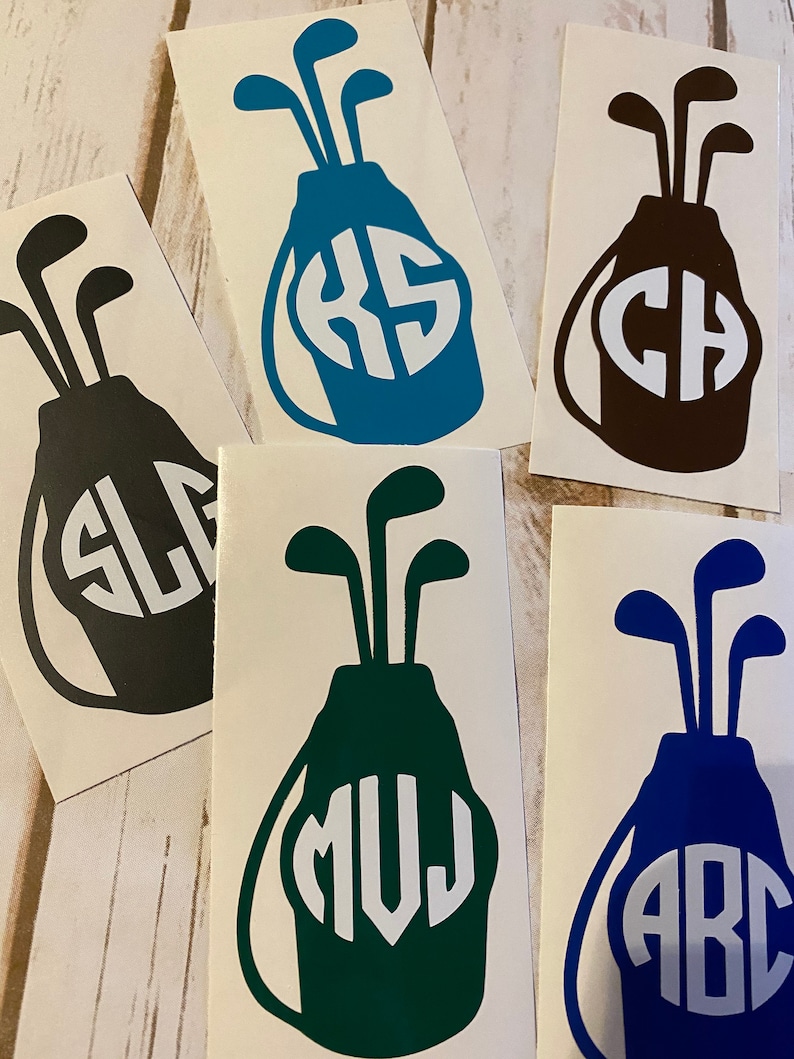 Golf Club Bag Decal Golf Decal Tumbler Decal Monogram Etsy