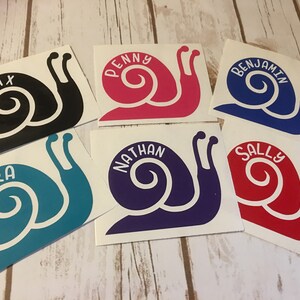 snail decal - Monogram Decal - personalize snail decal - tumbler decal - YETI decal - Ozark decal - vinyl snail decal - snail